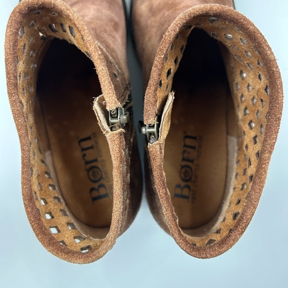 Born Women’s Size 8 Winema Brown Leather Ankle Zip Booties - Picture 9 of 11